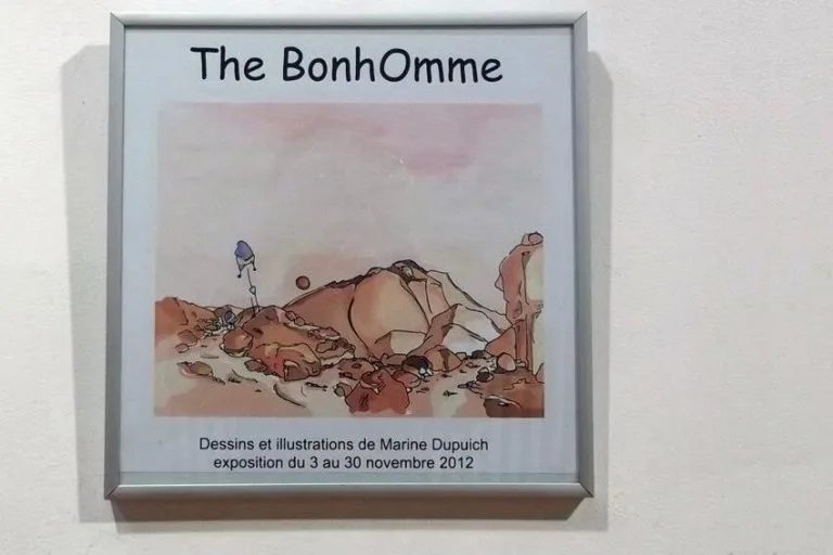 Exposition, bonhommes, illustration, dessin, Marine Dupuich, Aix les Bains, Savoie, Galerie Vaugelas, 2012 , coloré