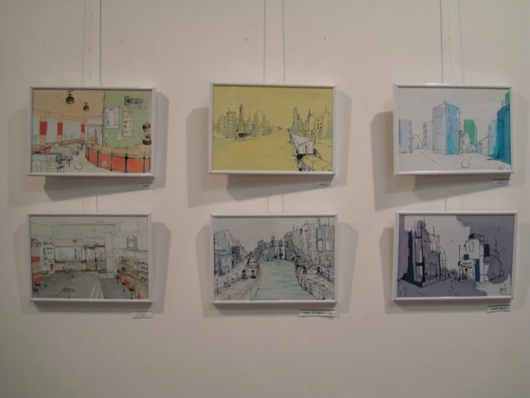 exposition, galerie Vaugelas, Aix-les-Bains, Savoie, bonhommes, photos, art, impressions, vernissage, couleurs, dessins, illustrations, doux