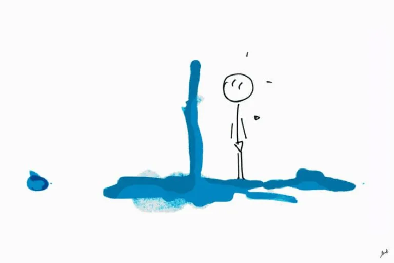 bleu, gouache, trait, abstrait, bonhomme, illustration